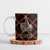 Tu Meke Maori New Zealand Slang Ceramic Mug with Glow Neon Step Style
