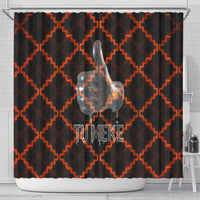 Tu Meke Maori New Zealand Slang Shower Curtain with Glow Neon Step Style