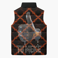 Tu Meke Maori New Zealand Slang Sleeveless Puffer Jacket with Glow Neon Step Style