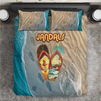Kiwi Jandal Beach Life Bedding Set New Zealand Flip Flops Ocean Wave Surf Style