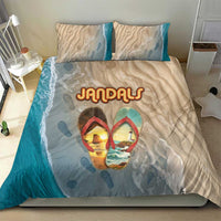 Kiwi Jandal Beach Life Bedding Set New Zealand Flip Flops Ocean Wave Surf Style