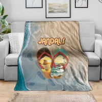Kiwi Jandal Beach Life Blanket New Zealand Flip Flops Ocean Wave Surf Style
