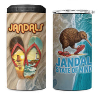 Kiwi Jandal Beach Life 4 in 1 Can Cooler Tumbler New Zealand Flip Flops Ocean Wave Surf Style TS04 One Size: 16 oz Beige Cyan - Polynesian Pride