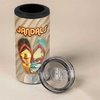 Kiwi Jandal Beach Life 4 in 1 Can Cooler Tumbler New Zealand Flip Flops Ocean Wave Surf Style TS04 - Polynesian Pride