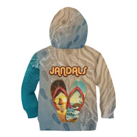 Kiwi Jandal Beach Life Kid Hoodie New Zealand Flip Flops Ocean Wave Surf Style