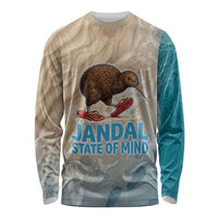 Kiwi Jandal Beach Life Long Sleeve Shirt New Zealand Flip Flops Ocean Wave Surf Style