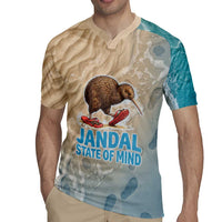 Kiwi Jandal Beach Life Rugby Jersey New Zealand Flip Flops Ocean Wave Surf Style