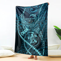 Chuuk Deep Into Truk Lagoon Blanket Polynesian Tribal Pattern Wreck Diving Teal Ship Art