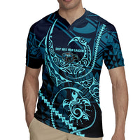 Chuuk Deep Into Truk Lagoon Rugby Jersey Polynesian Tribal Pattern Wreck Diving Teal Ship Art TS04 - Polynesian Pride