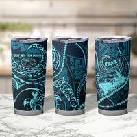 Chuuk Deep Into Truk Lagoon Tumbler Cup Polynesian Tribal Pattern Wreck Diving Teal Ship Art TS04 - Polynesian Pride