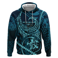 Chuuk Deep Into Truk Lagoon Zip Hoodie Polynesian Tribal Pattern Wreck Diving Teal Ship Art TS04 Pullover Hoodie Blue Black - Polynesian Pride