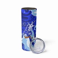 Chuuk Micronesian Roots Skinny Tumbler Polynesian Tribal Pattern Hibiscus Flower And Stingray Art