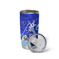 Chuuk Micronesian Roots Tumbler Cup Polynesian Tribal Pattern Hibiscus Flower And Stingray Art