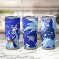 Chuuk Micronesian Roots Tumbler Cup Polynesian Tribal Pattern Hibiscus Flower And Stingray Art