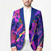 Chuuk Tropical Sunset Coordinates Blazer Neon Graffiti Polynesian Tribal