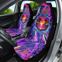Chuuk Tropical Sunset Coordinates Car Seat Cover Neon Graffiti Polynesian Tribal