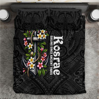 Kosrae Nautical Heritage Bedding Set Polynesian Tribal Anchor With Plumeria Tropical Art
