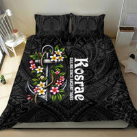 Kosrae Nautical Heritage Bedding Set Polynesian Tribal Anchor With Plumeria Tropical Art