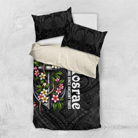 Kosrae Nautical Heritage Bedding Set Polynesian Tribal Anchor With Plumeria Tropical Art