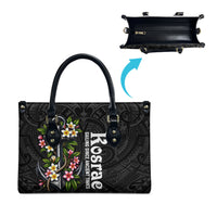 Kosrae Nautical Heritage Leather Bag Polynesian Tribal Anchor With Plumeria Tropical Art