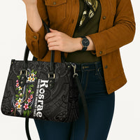 Kosrae Nautical Heritage Leather Bag Polynesian Tribal Anchor With Plumeria Tropical Art