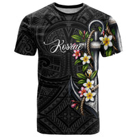 Kosrae Nautical Heritage T Shirt Polynesian Tribal Anchor With Plumeria Tropical Art
