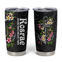 Kosrae Nautical Heritage Tumbler Cup Polynesian Tribal Anchor With Plumeria Tropical Art