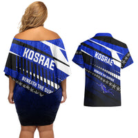 Kosrae Deep Sea Scuba Diving Couples Matching Off Shoulder Short Dress and Hawaiian Shirt Blue Hole Beneath The Surface Coral Reef Graphic Art