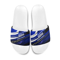 Kosrae Deep Sea Scuba Diving Slide Sandals Blue Hole Beneath The Surface Coral Reef Graphic Art TS04 Blue Black - Polynesian Pride