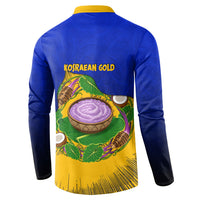 Kosrae Fafa Culinary Heritage Button Sweatshirt Kosraean Gold Taro Tradition Illustration With Coconut Leaves