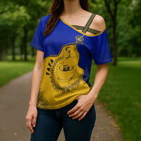 Kosrae Fafa Culinary Heritage Cross Shoulder Shirt Kosraean Gold Taro Tradition Illustration With Coconut Leaves