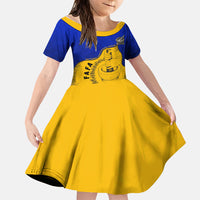 Kosrae Fafa Culinary Heritage Family Matching Tank Maxi Dress and Hawaiian Shirt Kosraean Gold Taro Tradition Illustration With Coconut Leaves