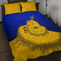Kosrae Fafa Culinary Heritage Quilt Bed Set Kosraean Gold Taro Tradition Illustration With Coconut Leaves