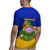 Kosrae Fafa Culinary Heritage Rugby Jersey Kosraean Gold Taro Tradition Illustration With Coconut Leaves