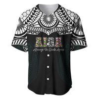 AIGA Always In Gods Arms Samoa Baseball Jersey Polynesian Tribal Tattoo Art Family Heritage Faith TS04 Black White - Polynesian Pride