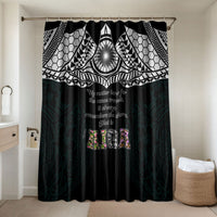 AIGA Always In Gods Arms Samoa Bathroom Set Polynesian Tribal Tattoo Art Family Heritage Faith TS04 Shower Curtain Only Black White - Polynesian Pride