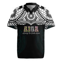 AIGA Always In Gods Arms Samoa Rugby Jersey Polynesian Tribal Tattoo Art Family Heritage Faith TS04 Black White - Polynesian Pride