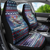 Tonga Christmas Car Seat Cover with Singing Whale Ocean Scene National Coat of Arms TS04 - Polynesian Pride