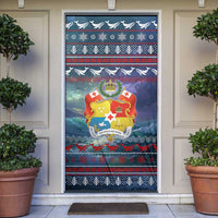 Tonga Christmas Door Cover with Singing Whale Ocean Scene National Coat of Arms TS04 Multicolor - Polynesian Pride