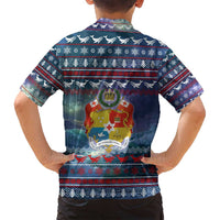 Tonga Christmas Family Matching Puletasi and Hawaiian Shirt with Singing Whale Ocean Scene National Coat of Arms TS04 - Polynesian Pride
