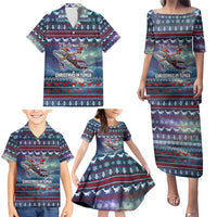 Tonga Christmas Family Matching Puletasi and Hawaiian Shirt with Singing Whale Ocean Scene National Coat of Arms TS04 - Polynesian Pride