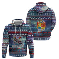 Tonga Christmas Hoodie with Singing Whale Ocean Scene National Coat of Arms - Polynesian Pride