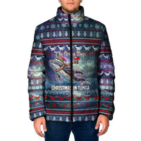Tonga Christmas Padded Jacket with Singing Whale Ocean Scene National Coat of Arms TS04 Men Multicolor - Polynesian Pride