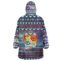Tonga Christmas Wearable Blanket Hoodie with Singing Whale Ocean Scene National Coat of Arms TS04 - Polynesian Pride