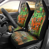 Yeah Nah Graffiti Skull New Zealand Slang Car Seat Cover Kiwi Grunge Brick Wall and Bold Urban Street Art TS04 - Polynesian Pride