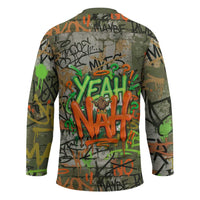 Yeah Nah Graffiti Skull New Zealand Slang Hockey Jersey Kiwi Grunge Brick Wall and Bold Urban Street Art TS04 - Polynesian Pride