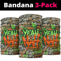 Yeah Nah Graffiti Skull New Zealand Slang Neck Gaiter Kiwi Grunge Brick Wall and Bold Urban Street Art TS04 package One Size: 25*50cm Multicolor - Polynesian Pride