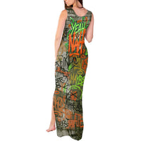 Yeah Nah Graffiti Skull New Zealand Slang Tank Maxi Dress Kiwi Grunge Brick Wall and Bold Urban Street Art TS04 - Polynesian Pride