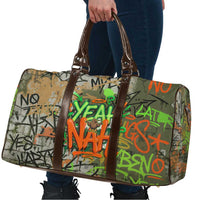 Yeah Nah Graffiti Skull New Zealand Slang Travel Bag Kiwi Grunge Brick Wall and Bold Urban Street Art TS04 - Polynesian Pride