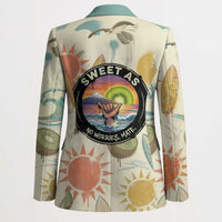 NZ Slang Sweet As Kiwi Shaka Sign Blazer New Zealand Surfboards Sun and Tropical Beach Retro